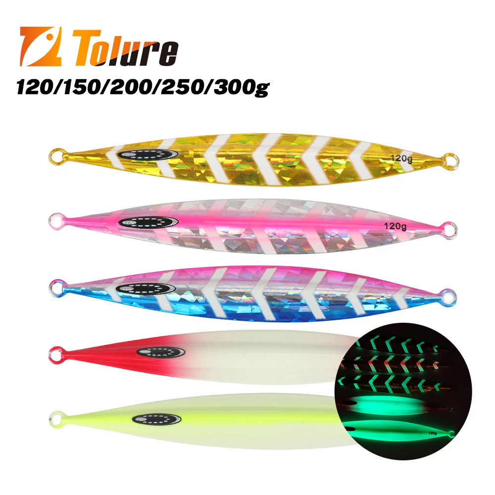 Jig métallique slow sinking 120-300g TOLU pour pêche profonde mer - Leurre coulant lent