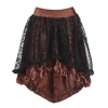 Plus Size Brown/Black Women's Victorian Asymmetrical Gothic Steampunk Corset Skirt With Back Zip 1