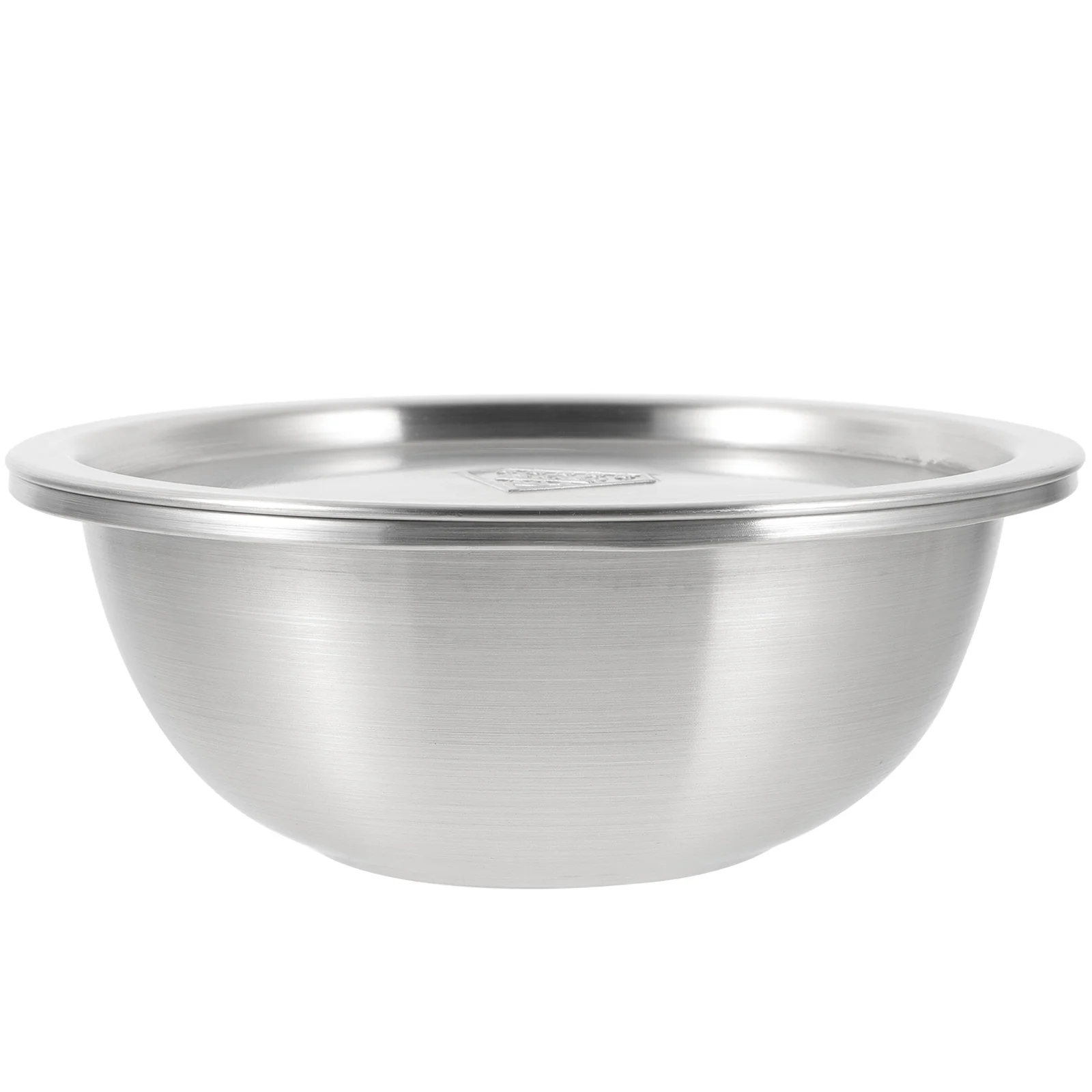 

1 Set Metal Salad Bowl Large Mixing Bowl Stainless Steel Soup Bowl Kitchen Storage Bowl with Lid
