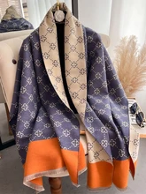  Thick Winter Poncho Women Scarf Luxury Floral Warm Shawl and Wrap Cashmere Pashmina Scarves Design Blanket Bufanda Echarpe 2022 