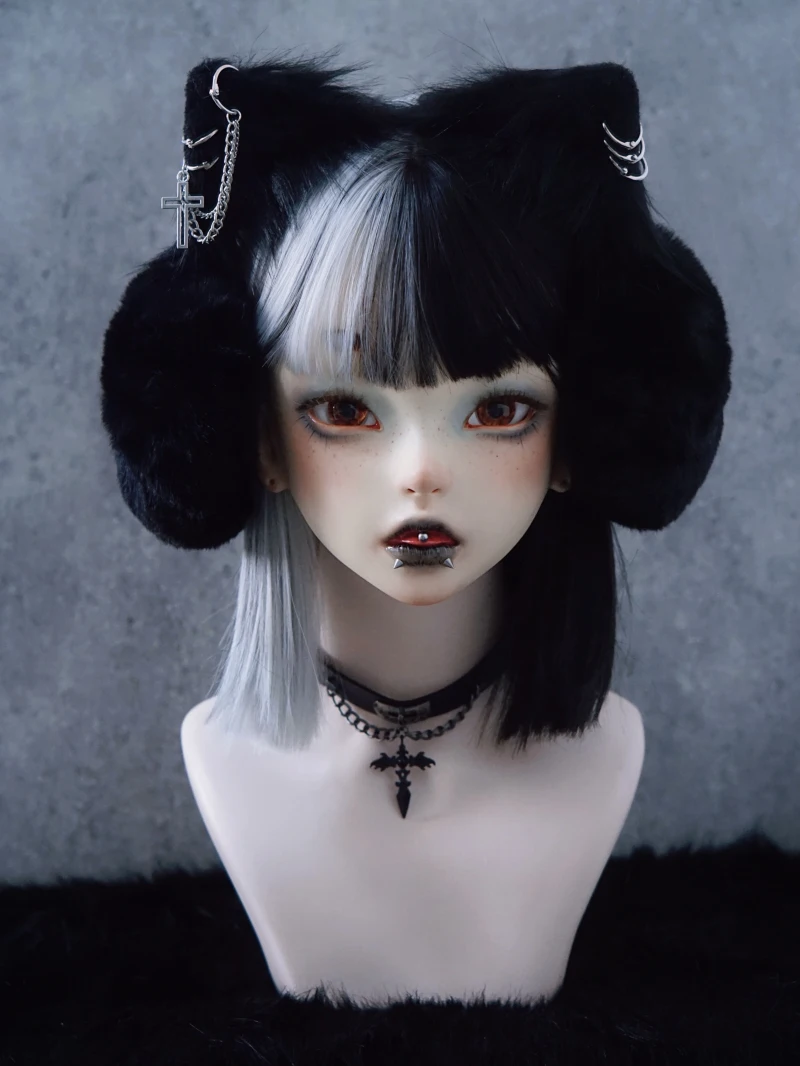 Warm Earmuffs Manual Hair Hoop Black Cat Ear Earmuffs Autumn Winter
