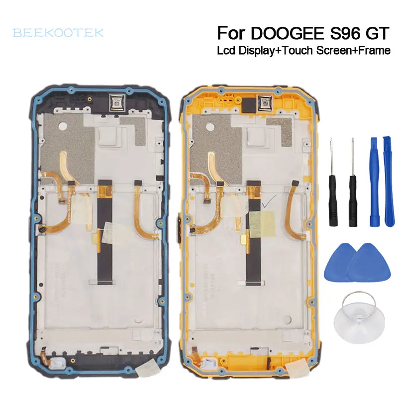 

Оригинальный Новый ЖК-дисплей DOOGEE S96 GT + дигитайзер сенсорного экрана + рамка с отпечатком пальца микрофон приемник боковой кабель для телефона DOOGEE S96 GT