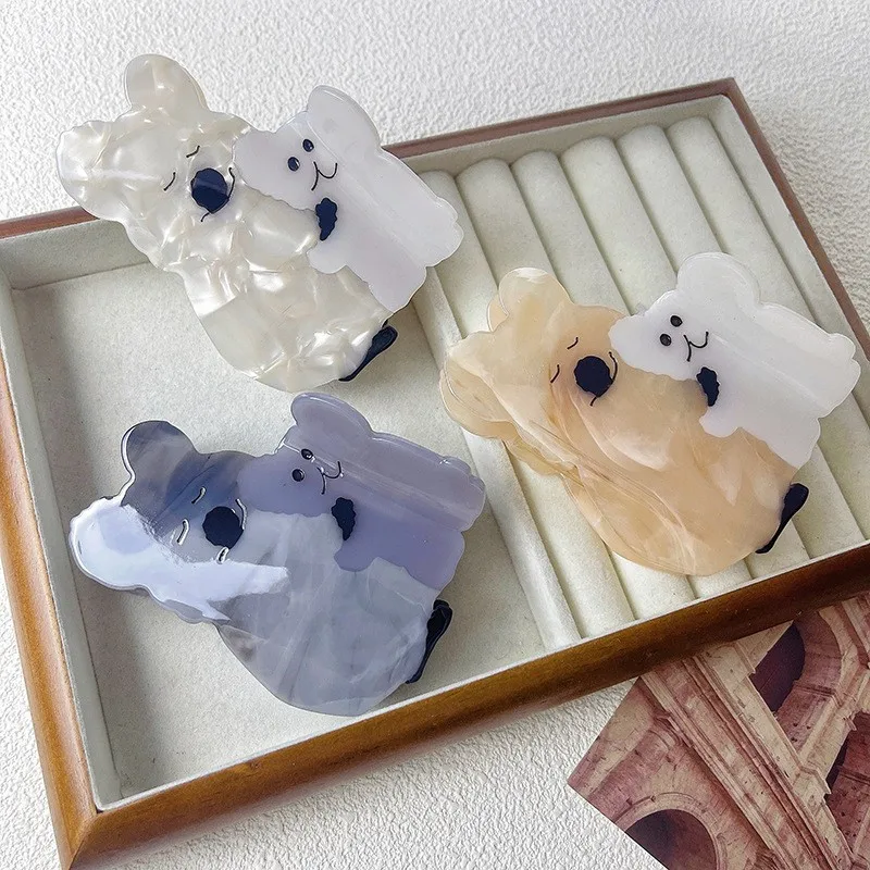 Yhj Cute Koala And Her Baby Hair Claw Acetato Fun Animals Hair Claw Clip Cattura Accessori Per Capelli Per Donne Ragazze