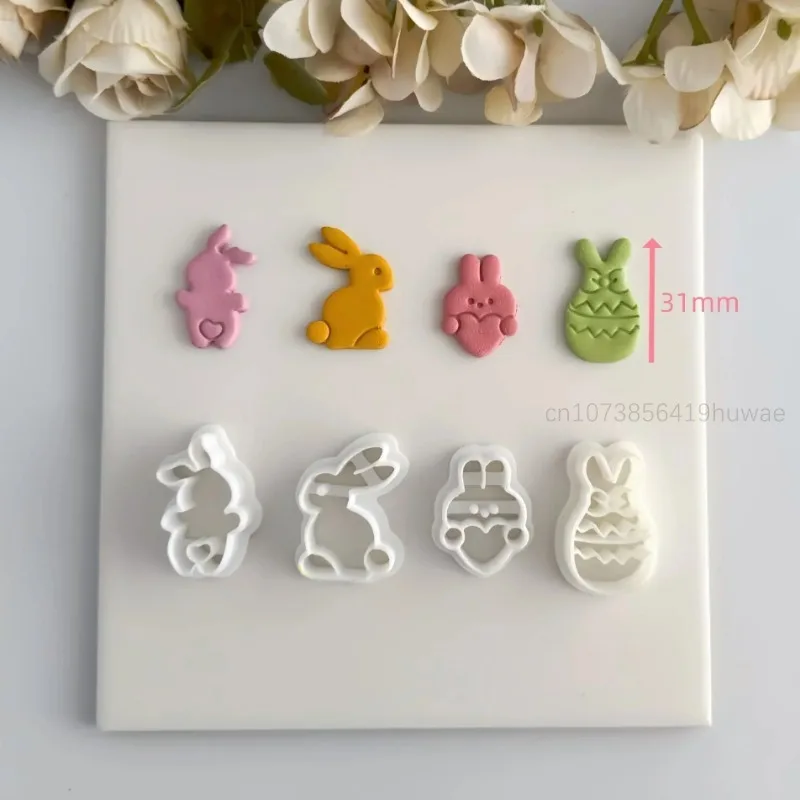 Easter Rabbit Polymer Clay Cutters Cartoon Bunny Dangle Clay Earring Pendant Jewelry Cutting Ceramic Pottery Making Tools polymer clay tools,pottery tools,clay sculpting tools,pottery sculpting tools,clay craft tool