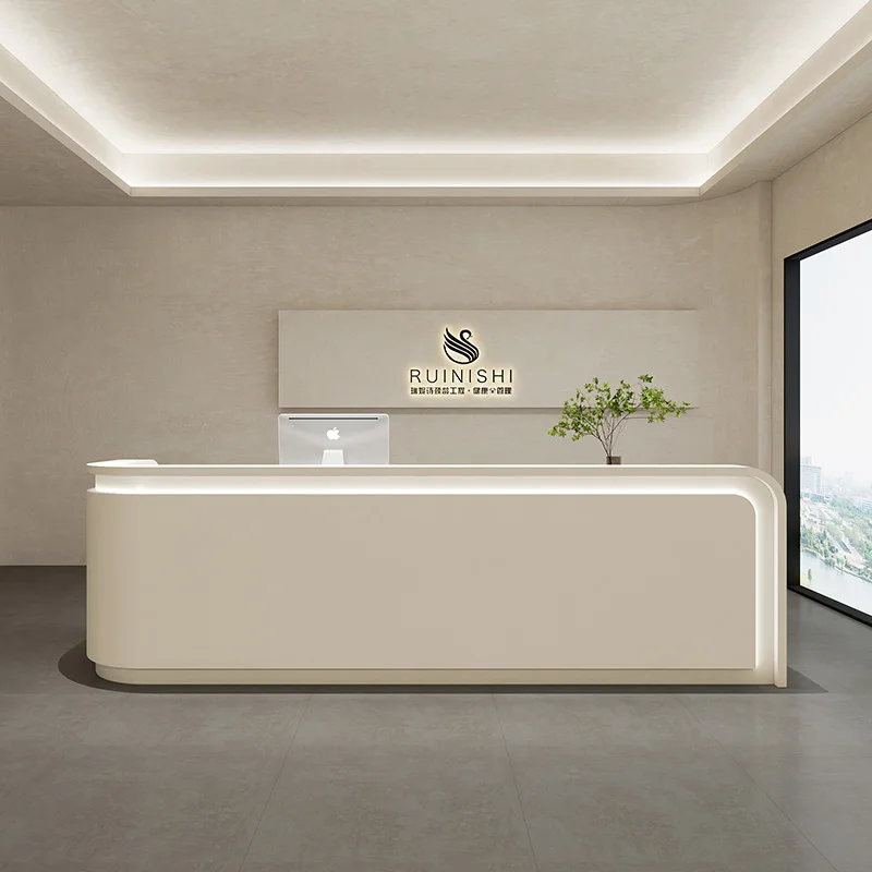 Simplicity Information Desk Modern Beauty Salon Reception Desk Cashier Table Mesa De Madera Blanca Bar Furniture Counter