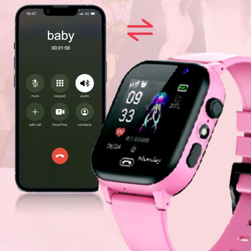 

Kids Smart Watch Phone L SIM Card Flashlight Camera Alarm Clock BS SOS Positioning Video Call Security