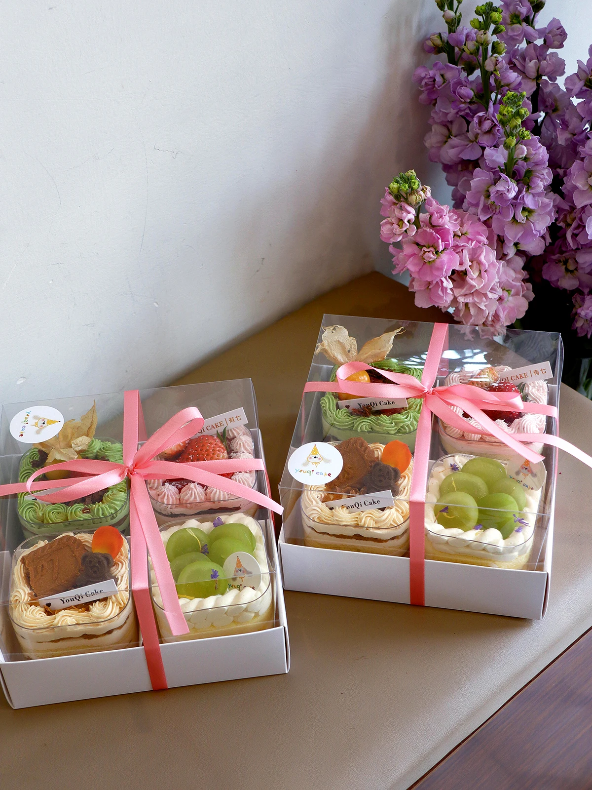 Transparent Dert Box Four ids Mousse Cup Cake Paaging Box Spring Outing ternoon Tea 69 ids Sweet Sna Paing Box