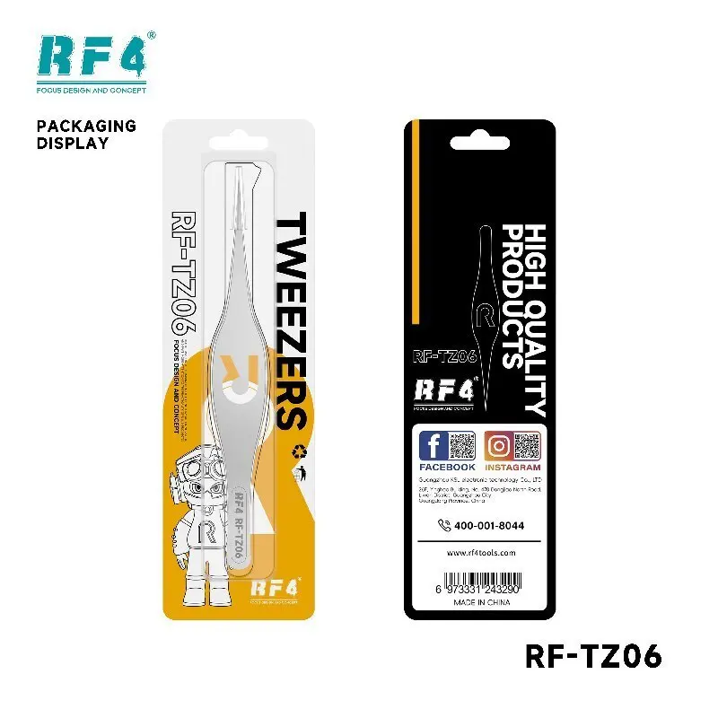 RF-TZ06 Präzisionspinzette, R-förmiges Hohldesign, breitere Spitze, stabiler Griff für Elektronik, Schmuck, Uhrmachen und Laborarbeiten – Detail 3
