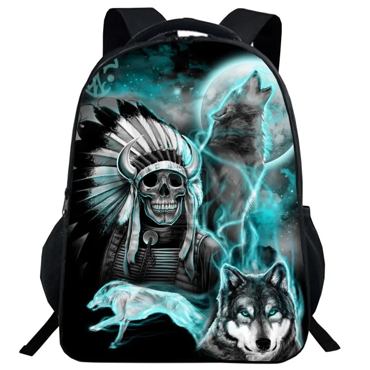 Cartoon Animal Wolf Backpacks 16inch High Quality Primary Schoolbag Kids Grade 1-6 Backpack Children School Bags
