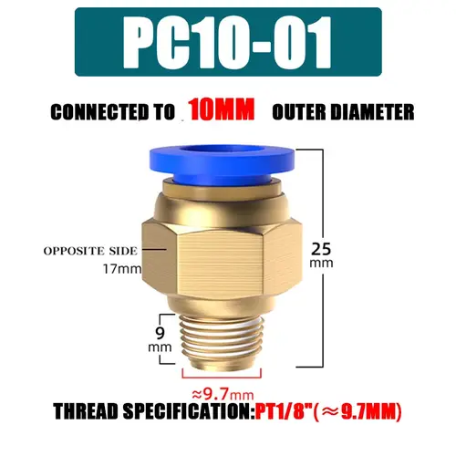10/50PCS Pneumatic Fitting Air Connector PC 4mm 6mm 8mm 10mm 12mm Thread 1/8" 1/4" 3/8" 1/2" Hose Fittings Pipe Quick Connectors - Image 14