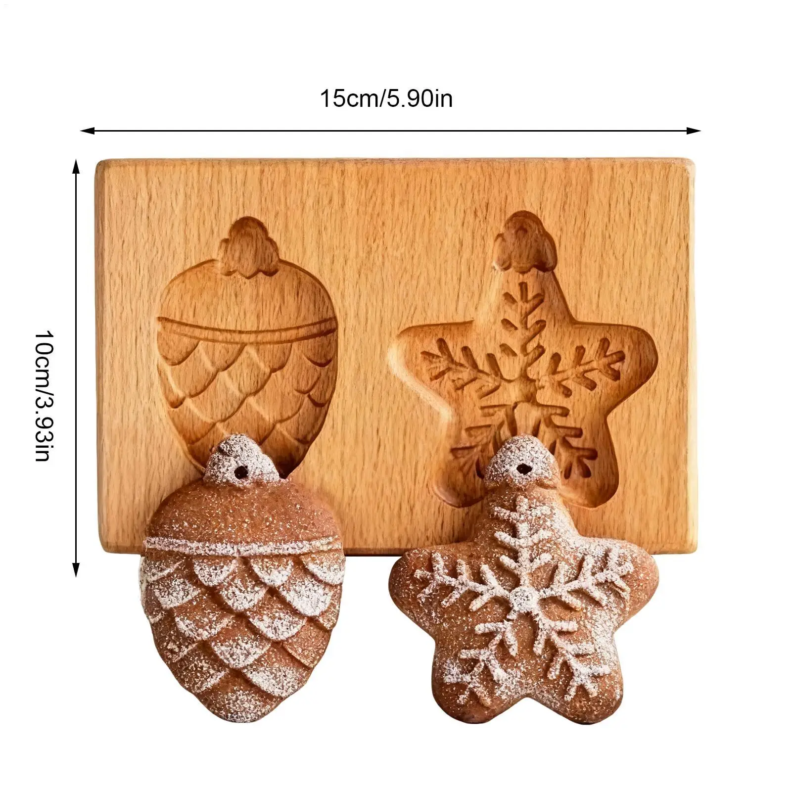 Wood Cookie Mold Realistic Wood 3D Stamps Wooden Embossing Mold Simulated mold pine nut crafts food decorations for Baking