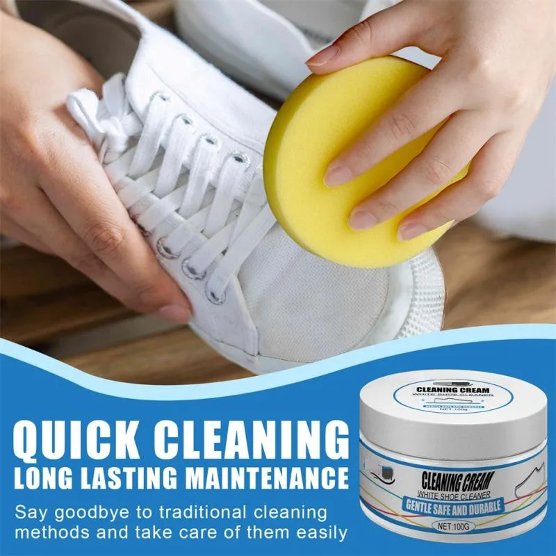 

Cleaning Cream for White Shoe Multi-functional Cleaner With Wipe Stains Remover Cleansing Maintenance Pasty Of Sport Shoe