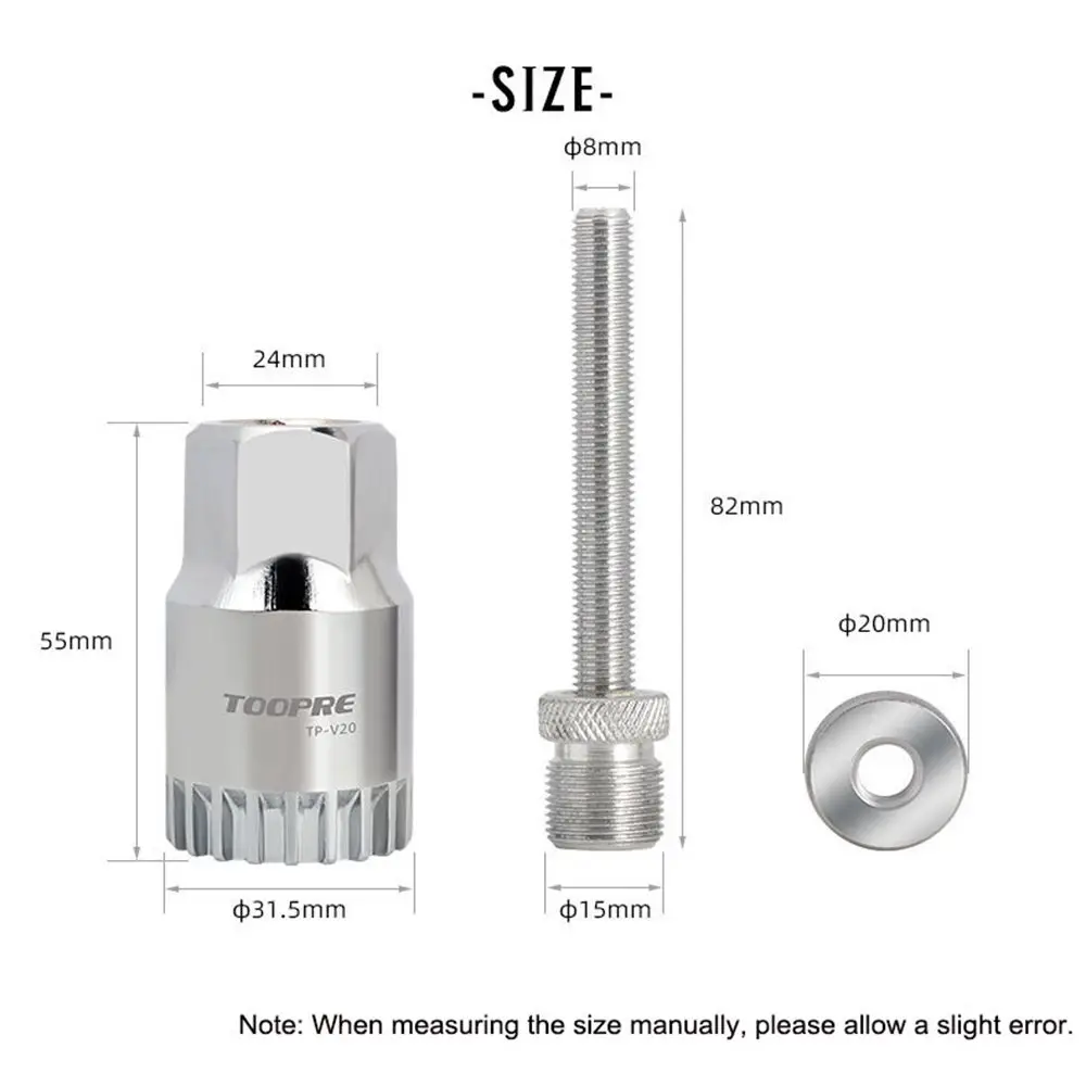 Bicycle Bottom Bracket Tool Bicycle Bottom Bracket Remover 20 Teeth Square Hole Spline Repair Wrench Mountain Road Bike Spanner Wheel Puller Removal Tools