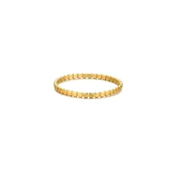 Gold Beaded Titanium Steel Rings - Retro Statement Plain Band Knuckle Stacking Jewelry - 8 (2mm Width Ring)