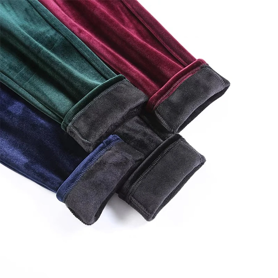 Winter Thicken Velvet Pencil Pants Women's High Waist Plush Fleece Lined Big Size 5xl Ankle-length Pantalons New Slim Leggings