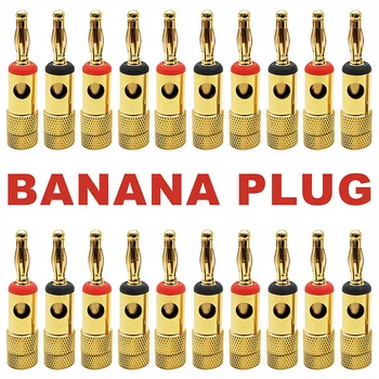 2/4pcs Gold-Plated Musical 4mm Banana Plug Audio Speaker Connector 1