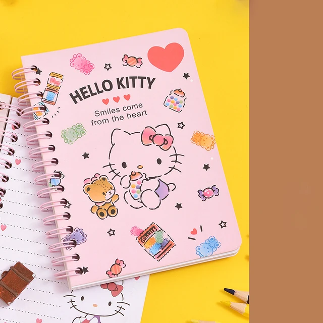 Kawaii Sanrio Notebook Anime Hello Kitty Kuromi Cinnamoroll Office Notebook  Handbook Book A6 Cartoon PP Coil Book Student Gifts - AliExpress