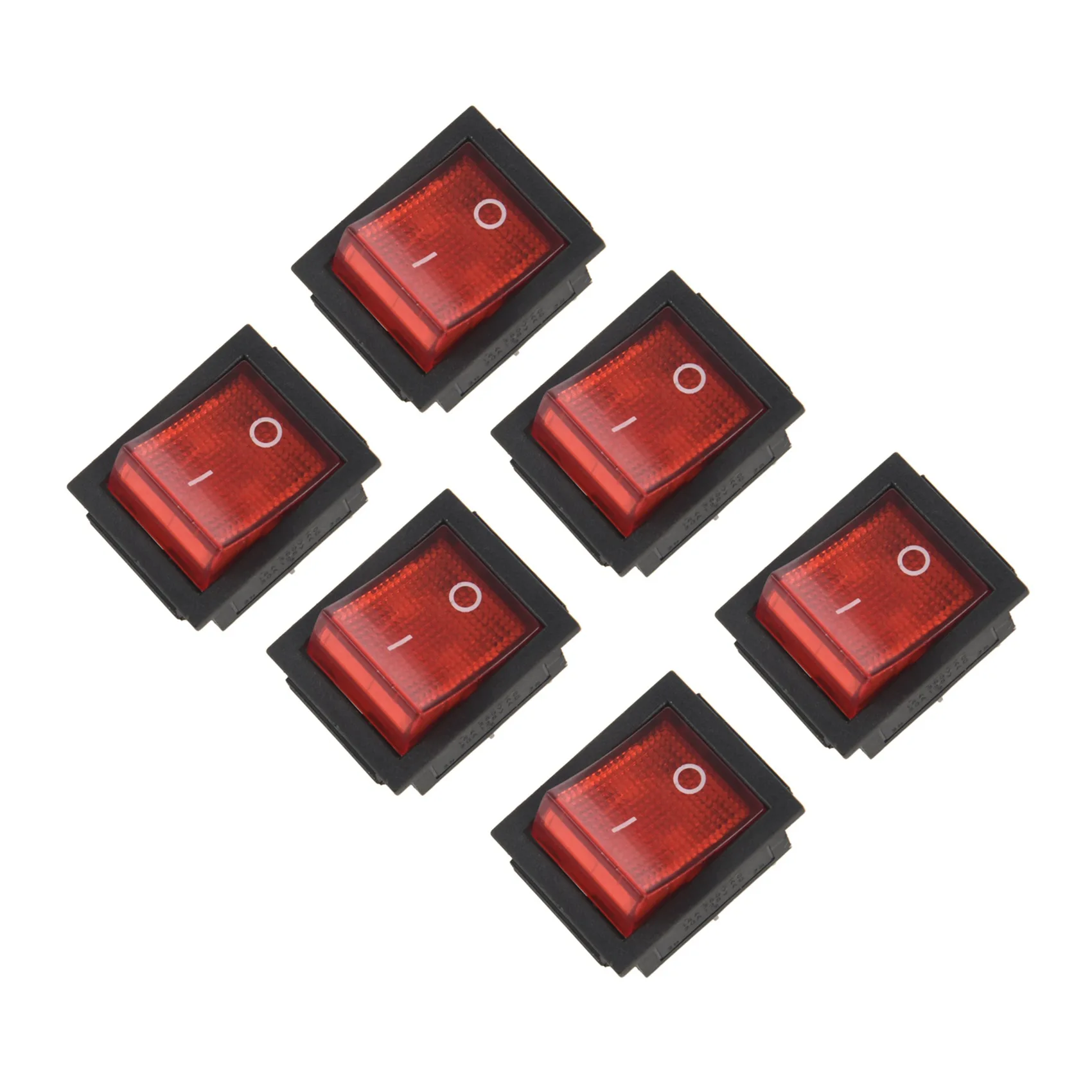 AEF6-6X 레드 라이트 4핀 DPST ON/OFF 스냅인 로커 스위치 15A/250V 20A/125V AC 28X22mm