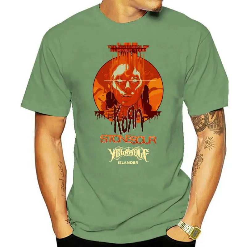 Korn Stone Sour Yelawolf Islander T-Shirt Nera Da Uomo Tee Usa Taglia Em1(1)