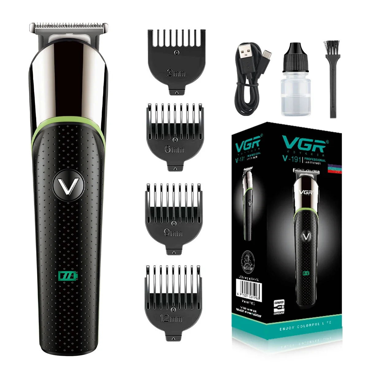 

V-191 Hair Trimmer Professional Hair Cutting Machine Electric Hair Clipper Rechargeable Barber Household Trimmer