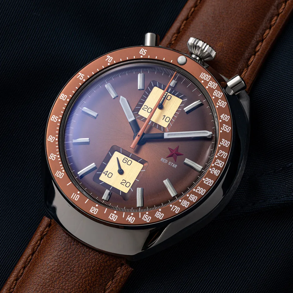 

SEAKOSS Seagull ST1901 Movement 1963 Chronograph With Gooseneck Men Chronograph 42mm Pilot Mechanical Wristwatch Luminous Clocks