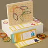 Wooden Puzzle Toys Geometric Shape Rubber Band Nailboard Game Kids Montessori Educational Creative Toy Fine Motor Training 1