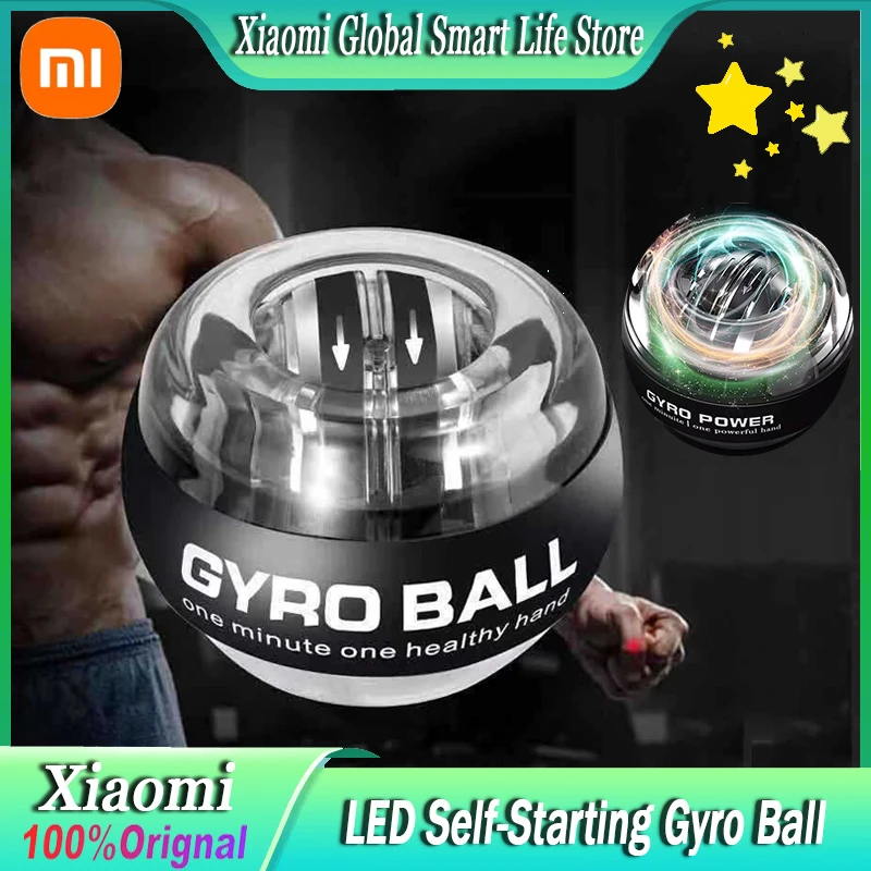 Xiaomi Auto-partida Giroscópio Bola 5-color Led Braço Muscular Pulso Bola Força Treinador Antebraço Reabilitação Fortalecimento Treinador