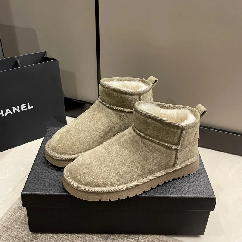 

Hot Winter Women's Warm Snow Boots Comprehensive Anti-slip Brand Design Womens Shoes Wool Lining One Foot Stirrup Chelsea Boots