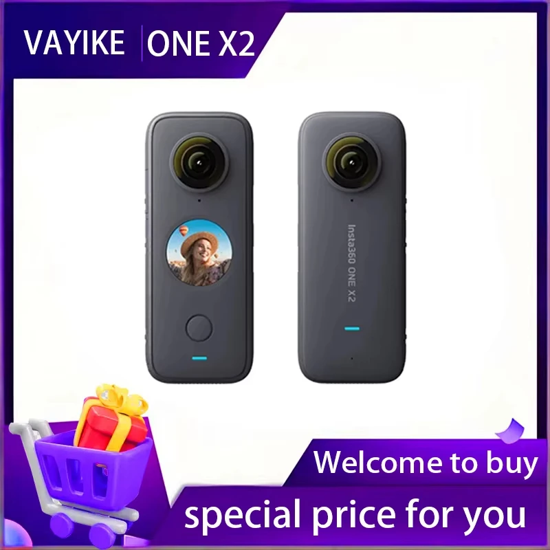 Insta360 ONE X2 Pocket 360 Steady Cam IPX8 360 Action Camera 5.7K Capture FlowState Stabilization AI Editing Live Streaming