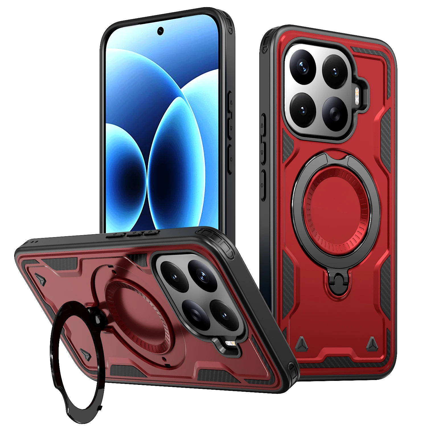 Armor Magnetic Shockproof Case with Wireless Charging Stand