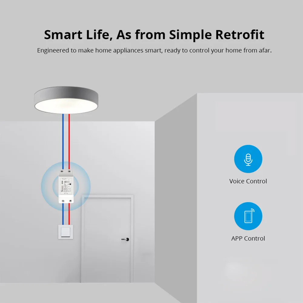 Sonoff Basic R2 R4 Wifi DIY Smart switch Remote Controller Smart Home eWeLink Control Work with Alexa Google Home