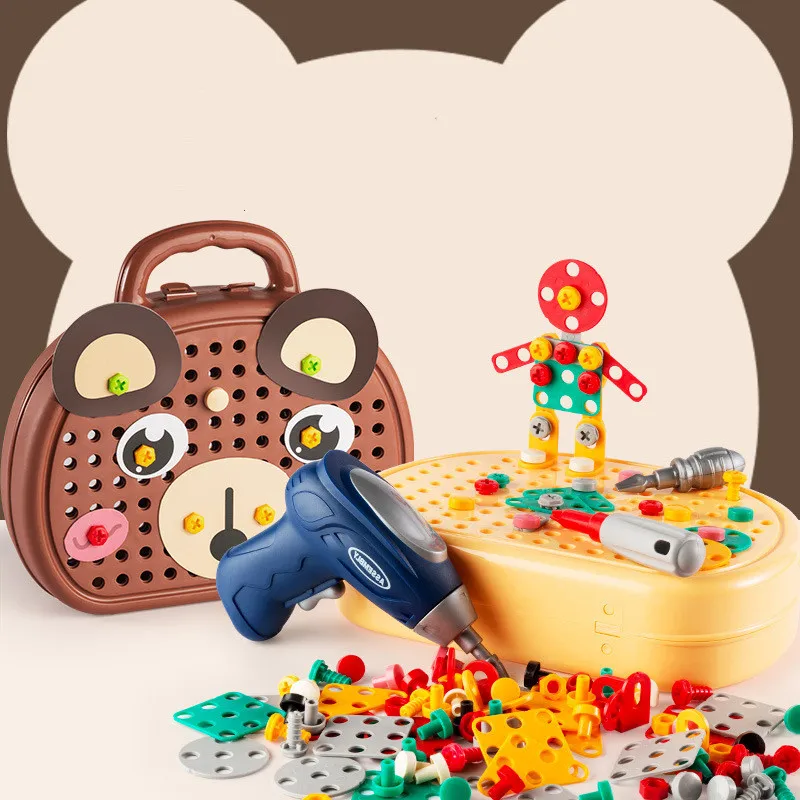 Electric Drill Screw Driver Maintenance Repair Tool Kit Driller Games Toy for Pretend Play Take Apart Building Game Supplies