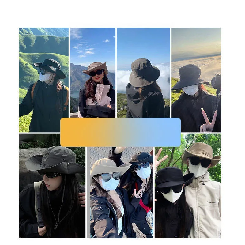 Outdoor Hiking Fisherman Hat Adjustable To Wear Wide Brimmed Design Sun Protection UV Protection Sun Hat For Beach Fishing Camp 6