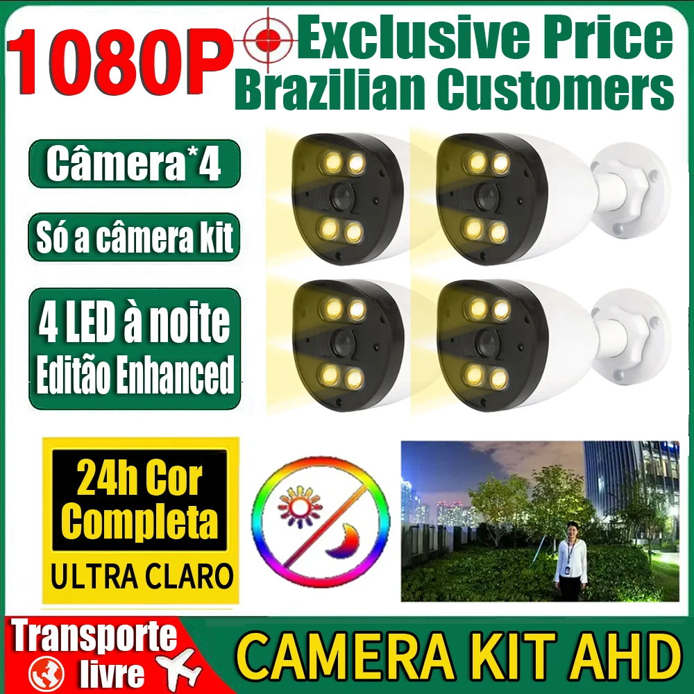 

2MP 4CH 24H Full Color Night Vision CCTV AHD Camera KIT 1080P HD Outdoor Street Light Waterproof Monitor Security System Cam Set