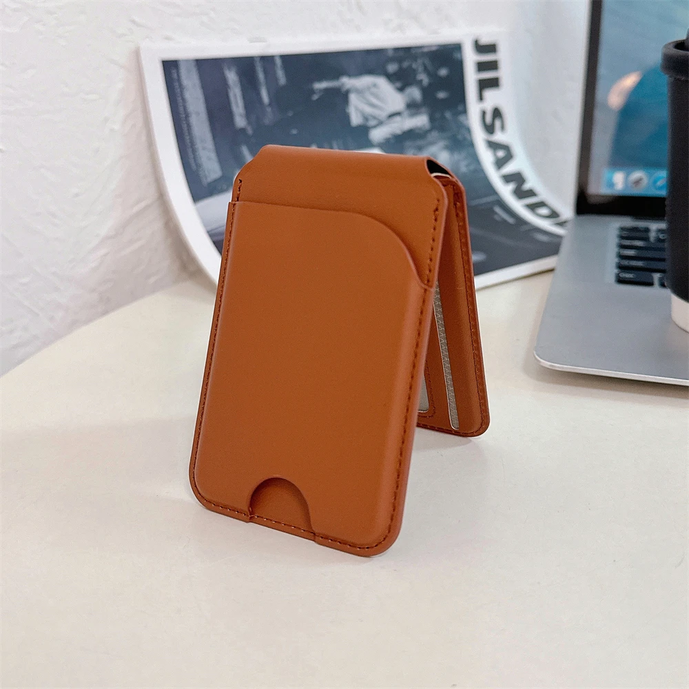 Magnetic Leather Foldable Card Holder Case with Magsafe Compatibility