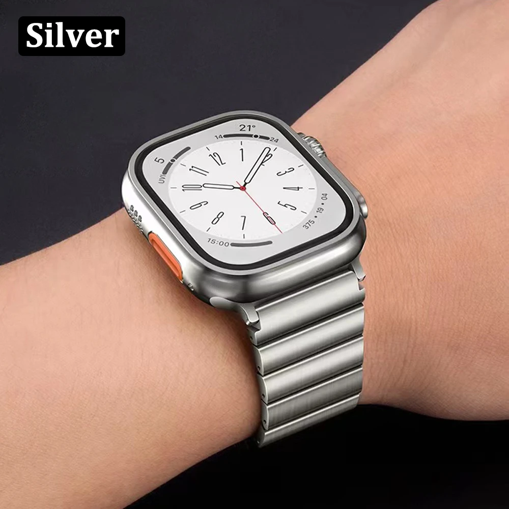 Apple Watch シルバーリンクブレスレット42mm Amazon.co.jp: Apple Watch Band - 42mmケース用シルバーリンク
