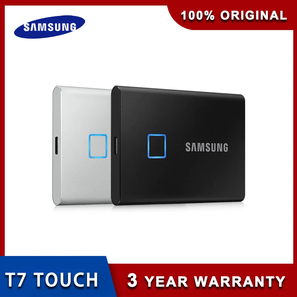 Samsung T7 Touch Portable SSD 500GB 1TB 2TB USB3.2 Fingerprint