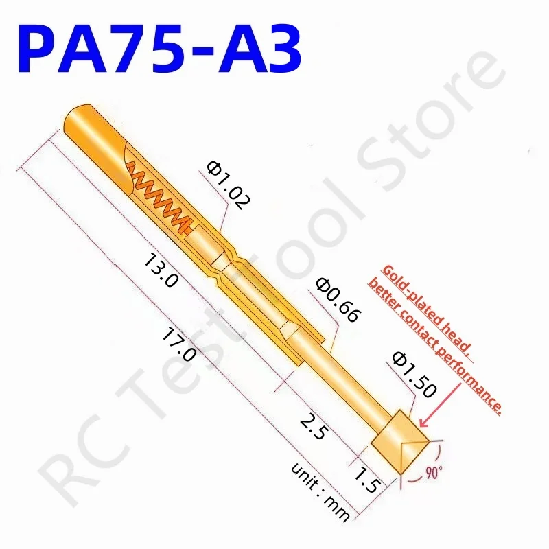 100 шт., диагностический зонд для вспышки диаметром 17,0 мм и диаметром 1,02 мм