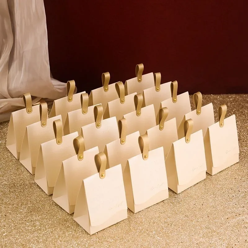 10 Stück Kreative Leder-Geschenkboxen Hochwertige Tragbare Hochzeits-Bonbonboxen Party-Verpackungszubehör Papierboxen – Detail 8