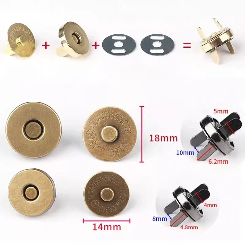 Bags Magnetic Snap Button Handbag Purse Wallet Craft Bag Parts Mini Adsorption Buckle Fasteners Clasps Buttons DIY Accessories