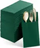 50PCS Disposable Linen-Feel Dinner Napkins with Built-in Flatware Pocket ,Prefolded Cloth Like Paper Napkins For Wedding Party 1