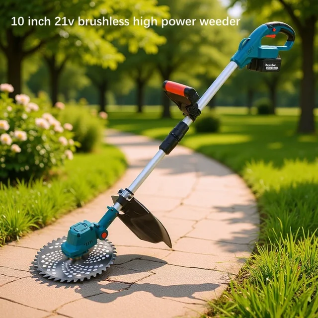 21v 10 Inch Electric Lawn Mower Lithium Battery High Power Brushless Lawn Mower For Cutting Bushes Desbrozadora Batería 예초기 5