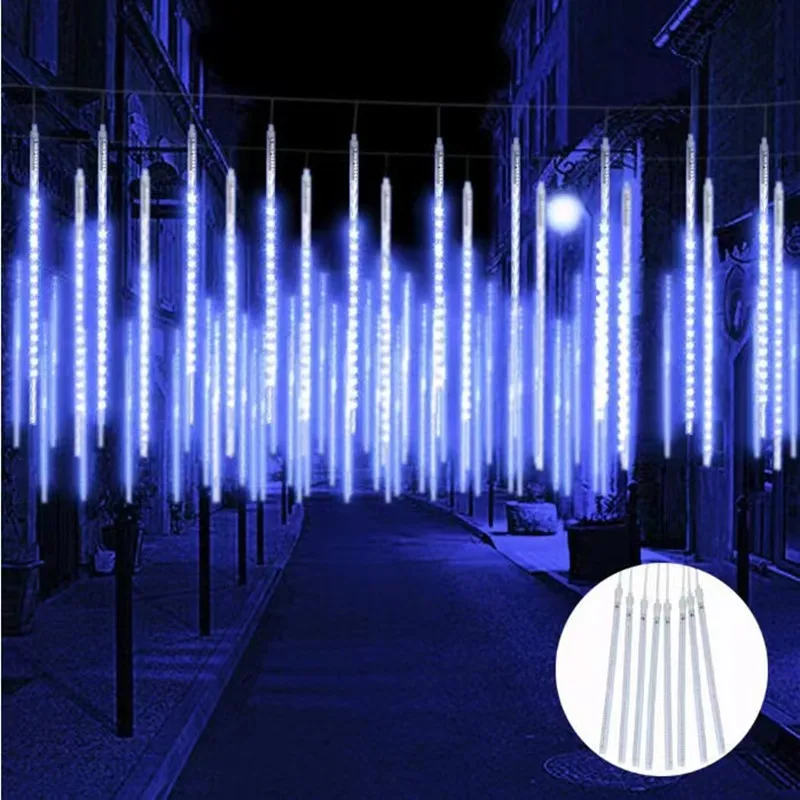

1/2/3/4 Set Christmas Meteor Shower LED String Lights Holiday Lighting Outdoor Decor Garden Party Decorations Rain Drop Falling