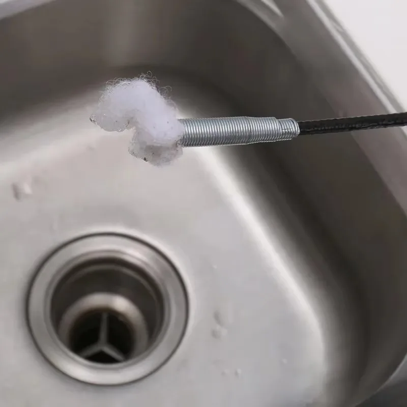 60/90cm Bathroom Hair Cleaner Water Sink Cleaning Hook Sewer Dredging Spring Pipe Hair Remover Bendable Drain Clog Dredge Tools