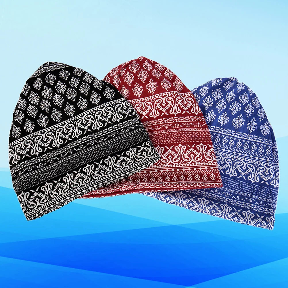 

3 PCS Night Cap Pullover Hat Sleep Pregnant Woman Headbands Windproof Turban Autumn
