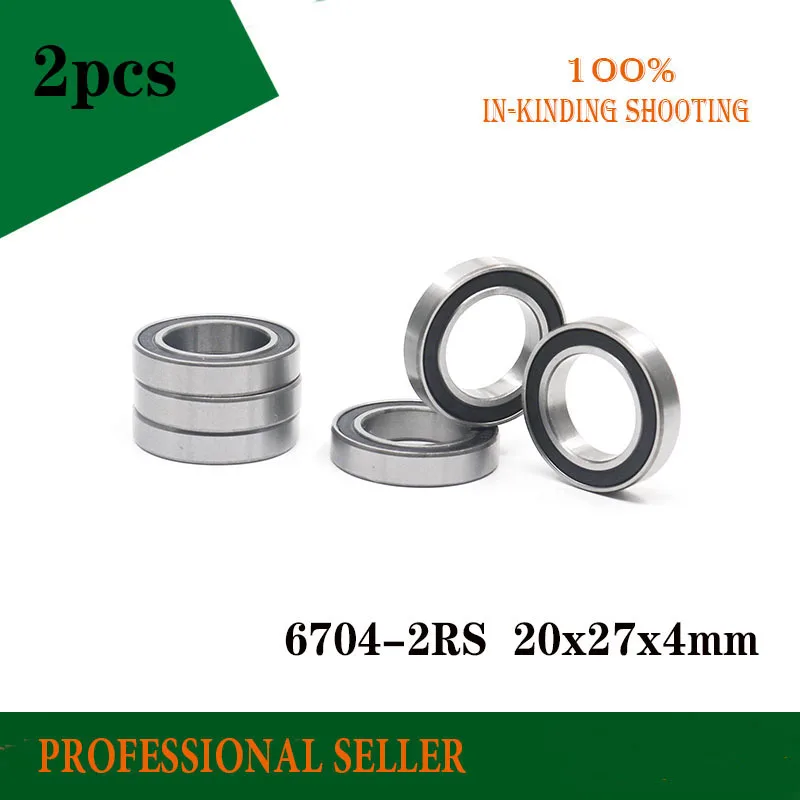 

Free shipping 2pcs 6704-2RS 20*27*4mm 6704 6704RS 6704-2RZ chrome steel bearing GCR15 deep groove ball bearing 20x27x4 mm