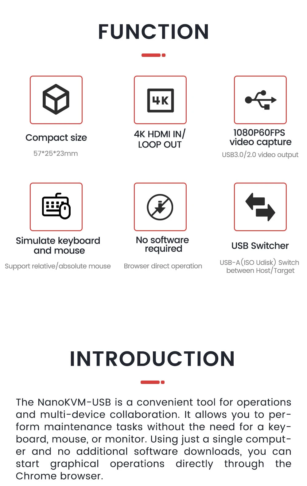 Sipeed NanoKVM-USB Operation And Maintenance USB 3.0 Capture Card Virtual Keyboa