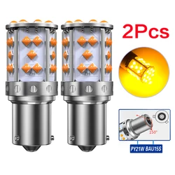 High - Power LED Car Turn Signal Light - Orange 12V (2PC  PY21W  BAU15S)