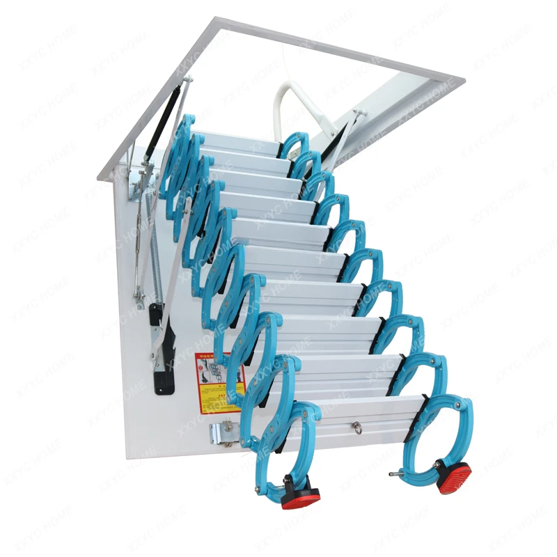 

Attic Retractable Staircase Home Indoor Lifting and Foldable Stretch Hidden Invisible Ladder Armrest