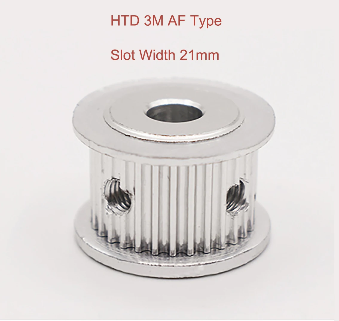 

1Pcs 20-36 Teeth Slot Width 21mm HTD3M AF Type Timing Belt Pulley Bore 4/5/6/6.35/7/8/10/12-15mm For 20mm Belt 3D Printer Parts